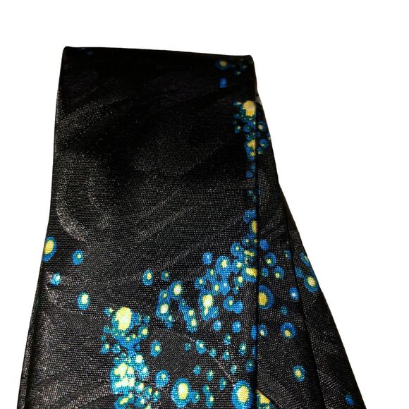 Steven Harris Hand Made Necktie; Astrological, Stars, Planets, Saturn, Silk,Tie - Picture 9 of 10